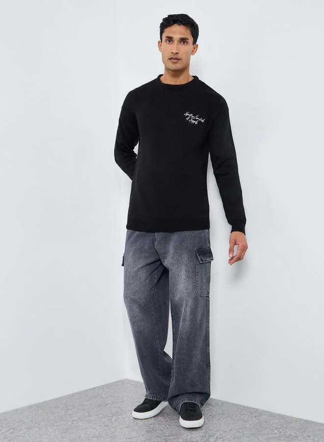 ستايلي سويتر محبوك ومطرز